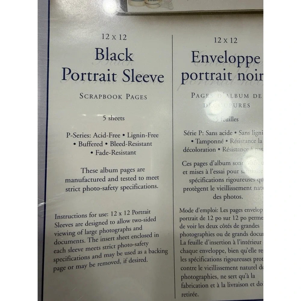 Creative Memories BLACK POCKET Scrapbook 10 Pages 5 Sheets 12x12 NEW